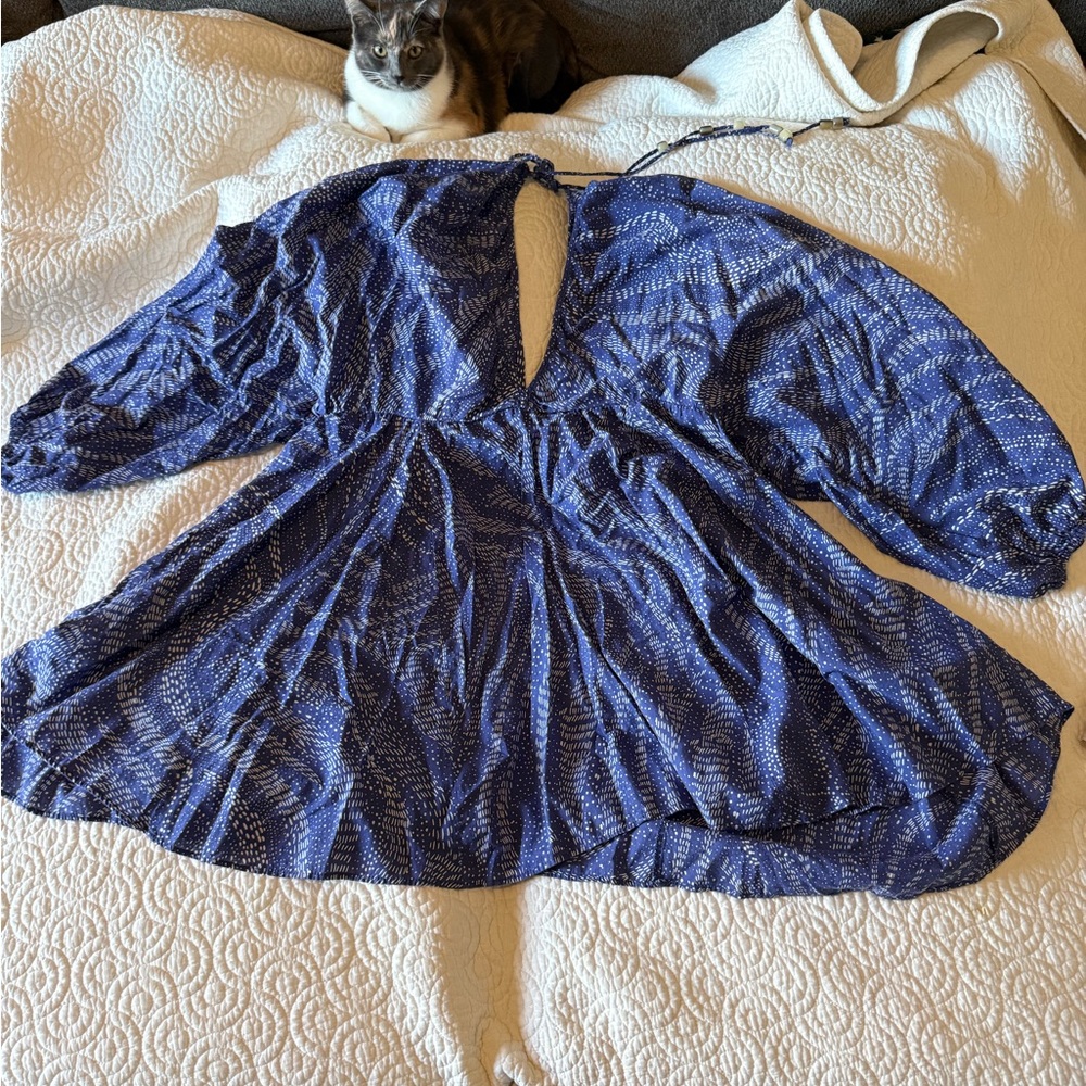 H&M Navy Patterned Mini Dress